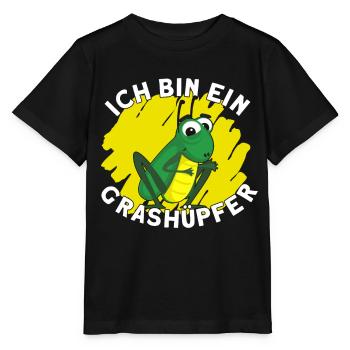 Ich bin ein Grashüpfer - Stanley/Stella Kinder T-Shirt MINI CREATOR  - Schwarz - Vorne - Mikhail (115cm)