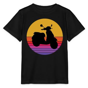 Roller Fahrer Roller Motorrad Vintage Retro - Stanley/Stella Kinder T-Shirt MINI CREATOR  - Schwarz - Vorne - Mikhail (115cm)