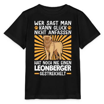 Leonberger streicheln deutscher Wachhund - Stanley/Stella Kinder T-Shirt MINI CREATOR  - Schwarz - Vorne - Mikhail (115cm)
