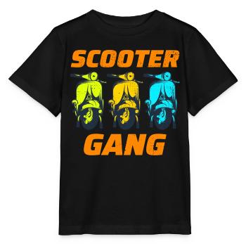 Roller Fahrer Gang Scootering Motorrad Moped Bike - Stanley/Stella Kinder T-Shirt MINI CREATOR  - Schwarz - Vorne - Mikhail (115cm)