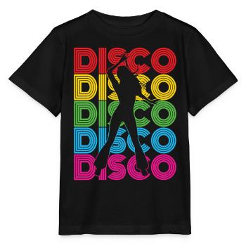Disco 70er 80er Jahre Disko Party Outfit Discothek - Stanley/Stella Kinder T-Shirt MINI CREATOR  - Schwarz - Vorne - Mikhail (115cm)