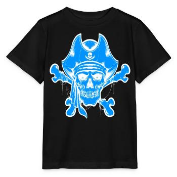 Totenkopf Pirat Piraten Piratenflagge Totenschädel - Stanley/Stella Kinder T-Shirt MINI CREATOR  - Schwarz - Vorne - Mikhail (115cm)