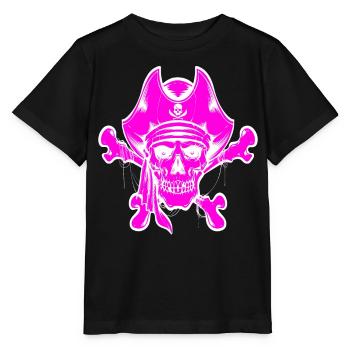 Totenkopf Pirat Piraten Piratenflagge Totenschädel - Stanley/Stella Kinder T-Shirt MINI CREATOR  - Schwarz - Vorne - Mikhail (115cm)