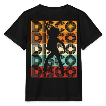 70er Jahre Disco 80er Disko Party Outfit Discothek - Stanley/Stella Kinder T-Shirt MINI CREATOR  - Schwarz - Vorne - Mikhail (115cm)