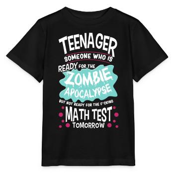 Drôle d’école d’adolescent Zombie Apocalypse - T-shirt bio MINI CREATOR Stanley/Stella Enfant - noir - Devant - Mikhail (115cm)