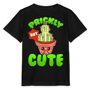 Piquant mais doux Kawaii Drôle de cactus - T-shirt bio MINI CREATOR Stanley/Stella Enfant - noir - Devant - Mikhail (115cm)