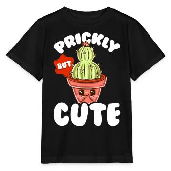 Piquant mais doux Kawaii Drôle de cactus - T-shirt bio MINI CREATOR Stanley/Stella Enfant - noir - Devant - Mikhail (115cm)