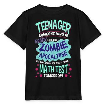 Drôle d’école d’adolescent Zombie Apocalypse - T-shirt bio MINI CREATOR Stanley/Stella Enfant - noir - Devant - Mikhail (115cm)
