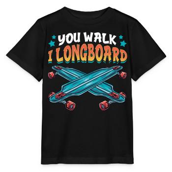You Go I Longboard Funny Longboarding - Stanley/Stella MINI CREATOR Kids’ T-Shirt - black - Front - Mikhail (115cm)