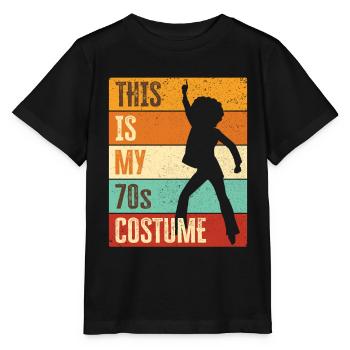 70s Seventies 1970s Party Disco Costume - Stanley/Stella MINI CREATOR Kids’ T-Shirt - black - Front - Mikhail (115cm)
