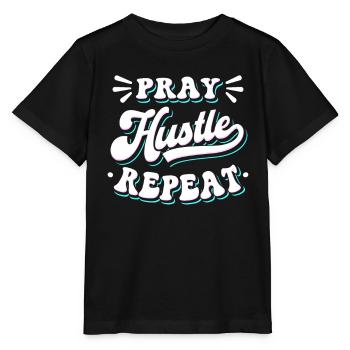 Priez Hustle Christ Jésus Entrepreneur - T-shirt bio MINI CREATOR Stanley/Stella Enfant - noir - Devant - Mikhail (115cm)
