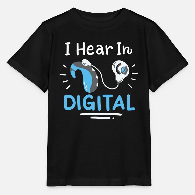 J’entends dans la sensibilisation numérique des sourds - T-shirt bio MINI CREATOR Stanley/Stella Enfant - noir