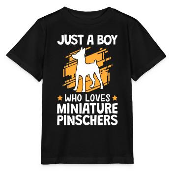 Garçon le pinscher nain aime Pinscher - T-shirt bio MINI CREATOR Stanley/Stella Enfant - noir - Devant - Mikhail (115cm)