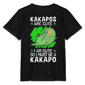 I am a Kakapo flightless parrot - Stanley/Stella MINI CREATOR Kids’ T-Shirt - black - Front - Mikhail (115cm)