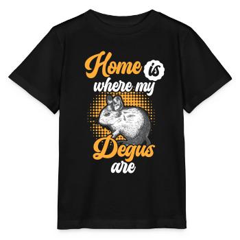 Degu is my home rodent puff rat - Stanley/Stella MINI CREATOR Kids’ T-Shirt - black - Front - Mikhail (115cm)