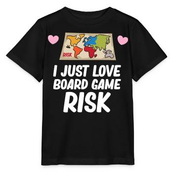 Risk - I just love board game risk - Stanley/Stella MINI CREATOR Kids’ T-Shirt - black - Front - Mikhail (115cm)
