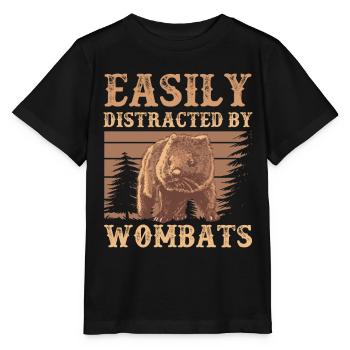 Distrait par Wombat Australia Marsupial - T-shirt bio MINI CREATOR Stanley/Stella Enfant - noir - Devant - Mikhail (115cm)