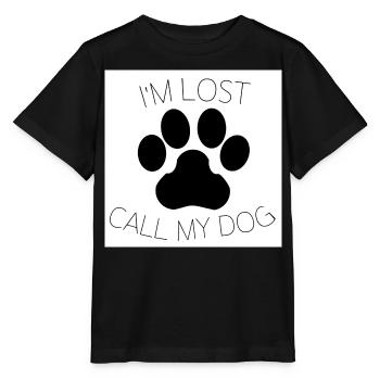 i'm lost call my dog - T-shirt bio MINI CREATOR Stanley/Stella Enfant - noir - Devant - Mikhail (115cm)