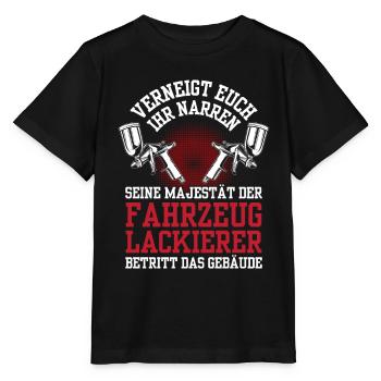 Fahrzeuglackierer betritt Gebäude Autolackierer - Stanley/Stella Kinder T-Shirt MINI CREATOR  - Schwarz - Vorne - Mikhail (115cm)