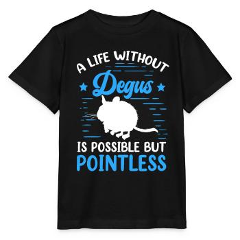 Leben ohne Degu chilenisches Nagetier Degu - Stanley/Stella Kinder T-Shirt MINI CREATOR  - Schwarz - Vorne - Mikhail (115cm)