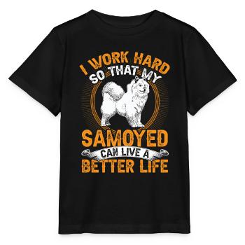 Samoyed work hard Samoyedenspitz - Stanley/Stella MINI CREATOR Kids’ T-Shirt - black - Front - Mikhail (115cm)