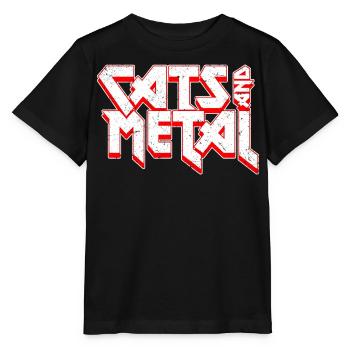 Chats et | de métal En police heavy metal - T-shirt bio MINI CREATOR Stanley/Stella Enfant - noir - Devant - Mikhail (115cm)