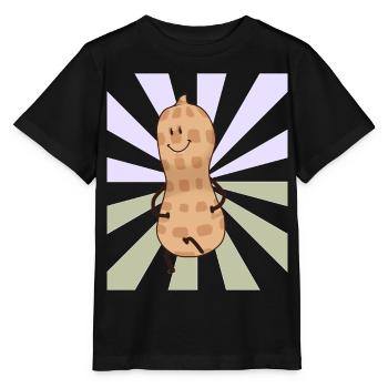 Erdnuss Nuss Nüsse frech fröhlich Kind Baby - Stanley/Stella Kinder T-Shirt MINI CREATOR  - Schwarz - Vorne - Mikhail (115cm)