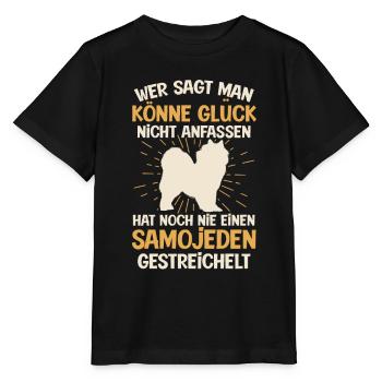 Samojede Glück anfassen Samojedenspitz - Stanley/Stella Kinder T-Shirt MINI CREATOR  - Schwarz - Vorne - Mikhail (115cm)