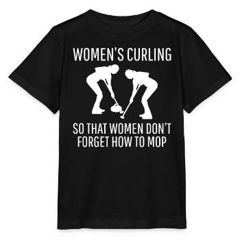 Curling Kehrfächer Winter Eissport Curler Lustig - Stanley/Stella Kinder T-Shirt MINI CREATOR  - Schwarz - Vorne - Mikhail (115cm)