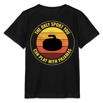 Curling Kehrfächer Winter Eissport Curler Lustig - Stanley/Stella Kinder T-Shirt MINI CREATOR  - Schwarz - Vorne - Mikhail (115cm)