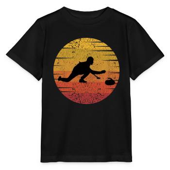 Curling Kehren Winter Eissport Retro Vintage - Stanley/Stella Kinder T-Shirt MINI CREATOR  - Schwarz - Vorne - Mikhail (115cm)