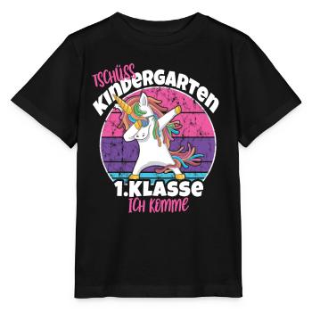 Tschüss Kindergarten erste Klasse ich komme - Stanley/Stella Kinder T-Shirt MINI CREATOR  - Schwarz - Vorne - Mikhail (115cm)