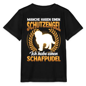 Schafpudel Schutzengel altdeutscher Hütepudel - Stanley/Stella Kinder T-Shirt MINI CREATOR  - Schwarz - Vorne - Mikhail (115cm)