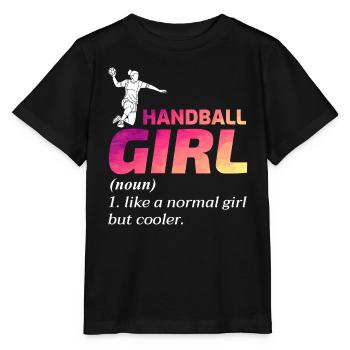 Handball Mädchen Handballer Lustiger Spruch - Stanley/Stella Kinder T-Shirt MINI CREATOR  - Schwarz - Vorne - Mikhail (115cm)