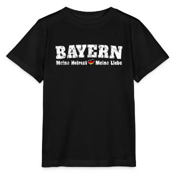 Bayern BRD Meine Heimat meine Liebe Herz - Stanley/Stella Kinder T-Shirt MINI CREATOR  - Schwarz - Vorne - Mikhail (115cm)