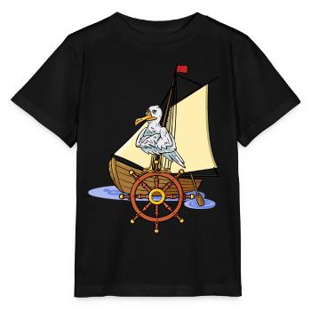 Maritim Bateau Volant Marins Seagull Voilier - T-shirt bio MINI CREATOR Stanley/Stella Enfant - noir - Devant - Mikhail (115cm)