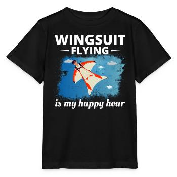 Wingsuit fliegen Base Jumping Fallschirmspringen Wingsuiting - Stanley/Stella Kinder T-Shirt MINI CREATOR  - Schwarz - Vorne - Mikhail (115cm)