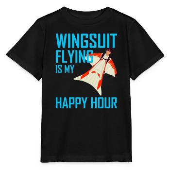 Wingsuit fliegen Base Jumping Fallschirmspringen Wingsuiting - Stanley/Stella Kinder T-Shirt MINI CREATOR  - Schwarz - Vorne - Mikhail (115cm)