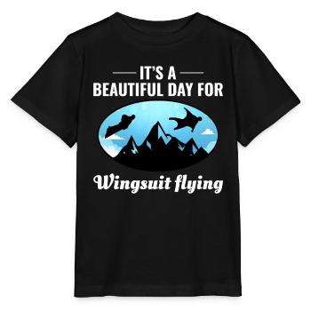 Wingsuit fliegen Base Jumping Fallschirmspringen Wingsuiting - Stanley/Stella Kinder T-Shirt MINI CREATOR  - Schwarz - Vorne - Mikhail (115cm)