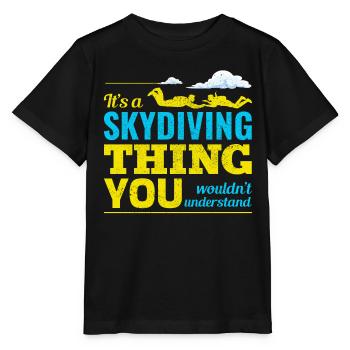 Fallschirmspringen Fallschirmspringen - Stanley/Stella Kinder T-Shirt MINI CREATOR  - Schwarz - Vorne - Mikhail (115cm)