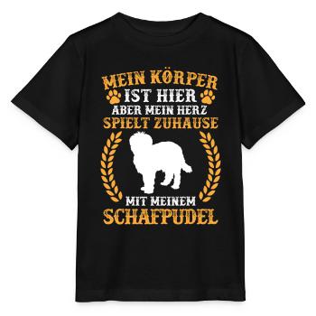 Spiele mit meinem Schafpudel Hütepudel - Stanley/Stella Kinder T-Shirt MINI CREATOR  - Schwarz - Vorne - Mikhail (115cm)