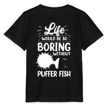 Boring without puffer fish Giant puffer fish - Stanley/Stella MINI CREATOR Kids’ T-Shirt - black - Front - Mikhail (115cm)