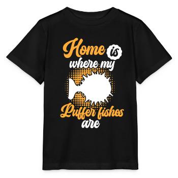 Puffer fish is my home Giant puffer fish - Stanley/Stella MINI CREATOR Kids’ T-Shirt - black - Front - Mikhail (115cm)
