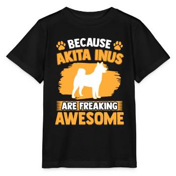 Akita Inu are fantastic Japanese Akita Inu - Stanley/Stella MINI CREATOR Kids’ T-Shirt - black - Front - Mikhail (115cm)