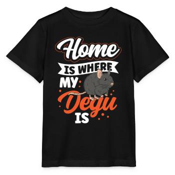 Degu is my home rodent puff rat - Stanley/Stella MINI CREATOR Kids’ T-Shirt - black - Front - Mikhail (115cm)