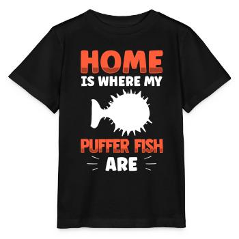 Puffer fish is my home Giant puffer fish - Stanley/Stella MINI CREATOR Kids’ T-Shirt - black - Front - Mikhail (115cm)