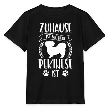 Pekinese ist mein Zuhause Peking-Palasthund - Stanley/Stella Kinder T-Shirt MINI CREATOR  - Schwarz - Vorne - Mikhail (115cm)