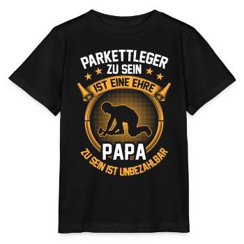 Parkettleger sein ist eine Ehre Fliesenleger - Stanley/Stella Kinder T-Shirt MINI CREATOR  - Schwarz - Vorne - Mikhail (115cm)