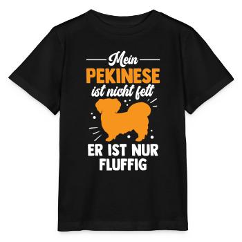 Pekinese ist nicht fett Peking-Palasthund - Stanley/Stella Kinder T-Shirt MINI CREATOR  - Schwarz - Vorne - Mikhail (115cm)