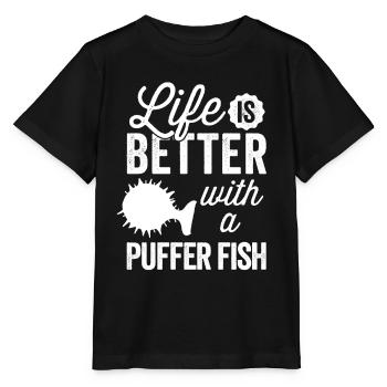Everything is better with puffer fish Giant puffer fish - Stanley/Stella MINI CREATOR Kids’ T-Shirt - black - Front - Mikhail (115cm)